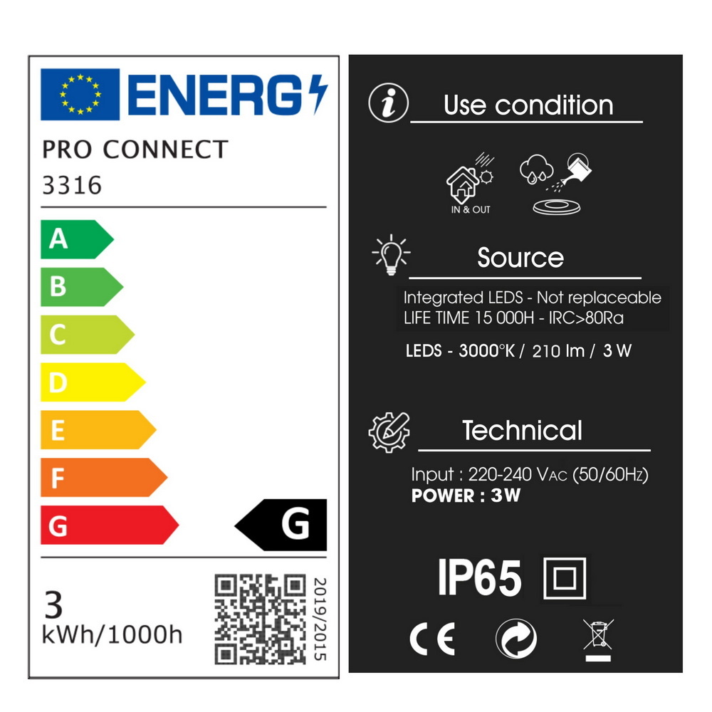 [3316] 3316 - Projecteur PROXI 30 LED 3W sur piquet
