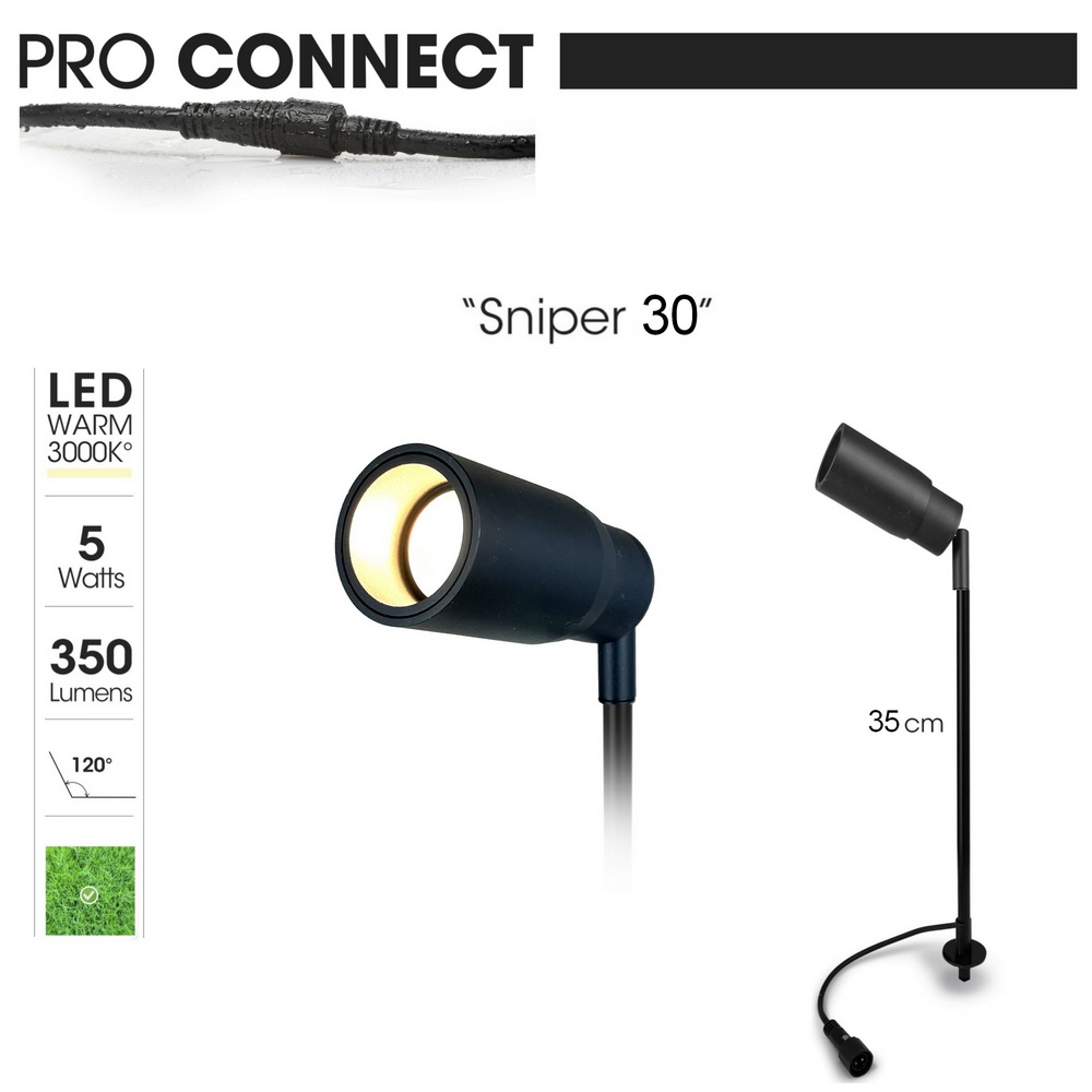 [3376] 3376 - Projecteur SNIPER 30 avec Lentille ajustable - 5W - 3000°K