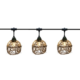 [8606-33-60L] 8606-G33-60L - Guirlande 6m 8xE27 Rattan Ball