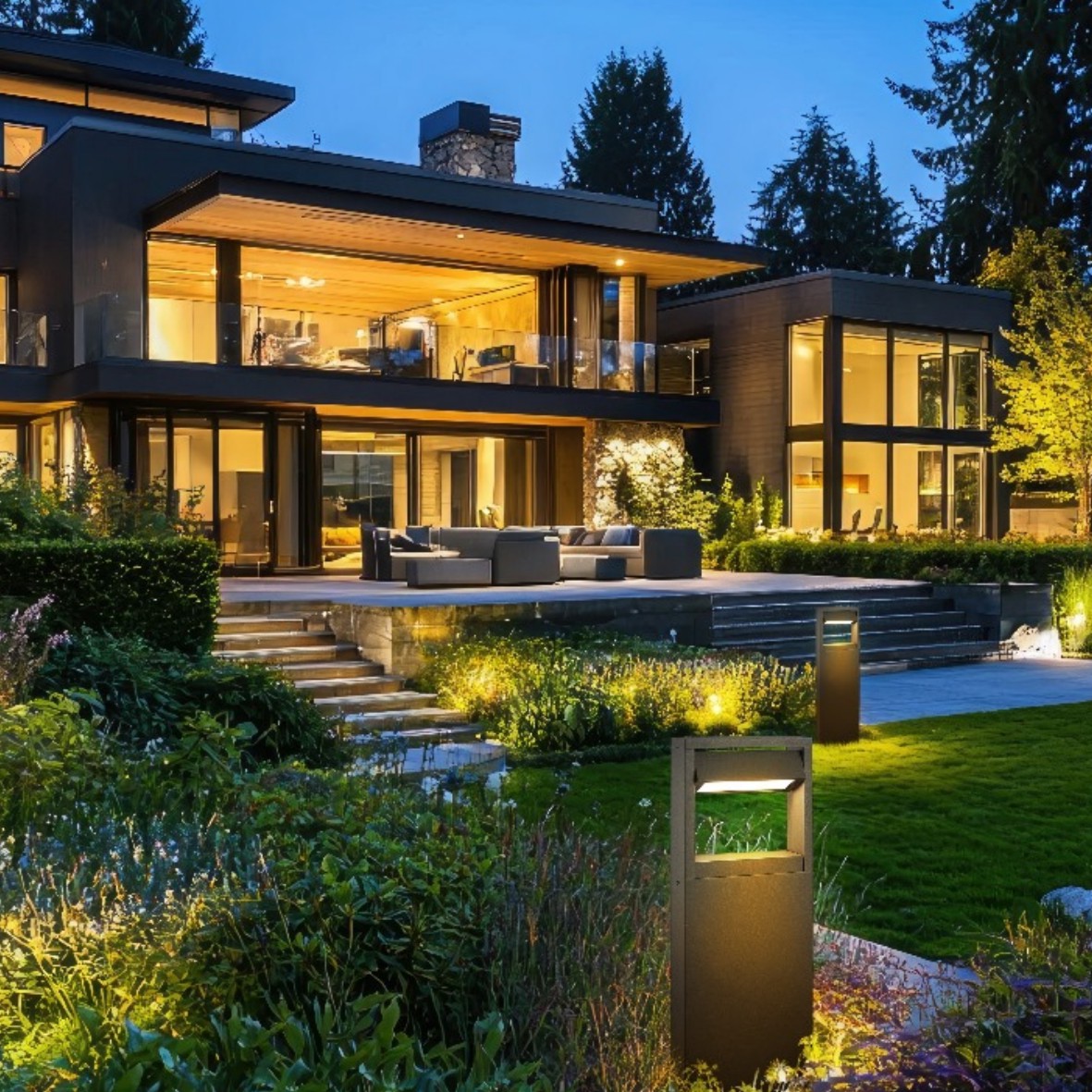 [4424] 4424 - Borne Noire  16 x 5 x Ht 60cm - Angle directionnel