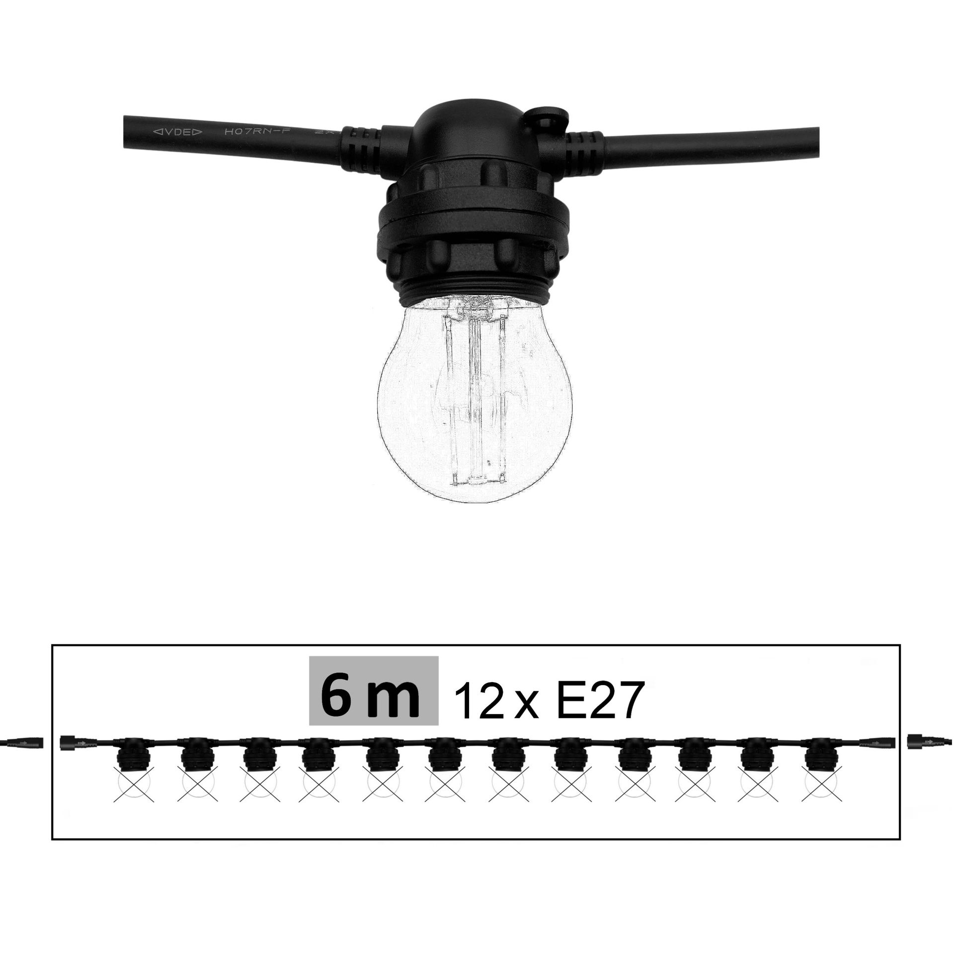 [8506-G11] 8506-G11 - Guirl. TEMPEST 6m 12xE27/G45 Fil 1700K