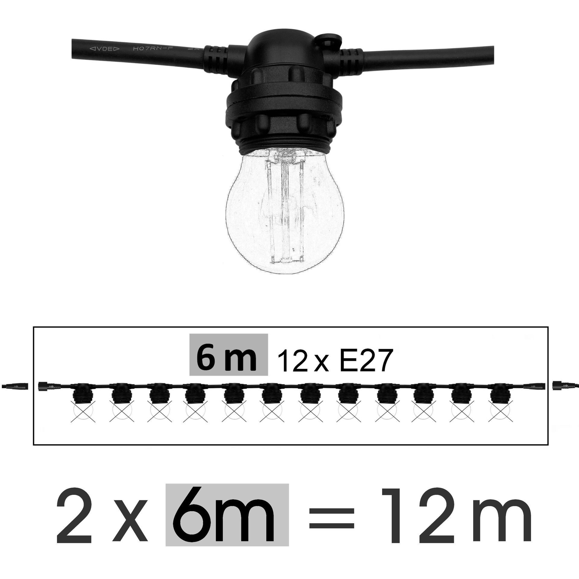 [8512-G34] 8512-G34 - Guirl. 12m 24xE27/A60 Fil 1700K