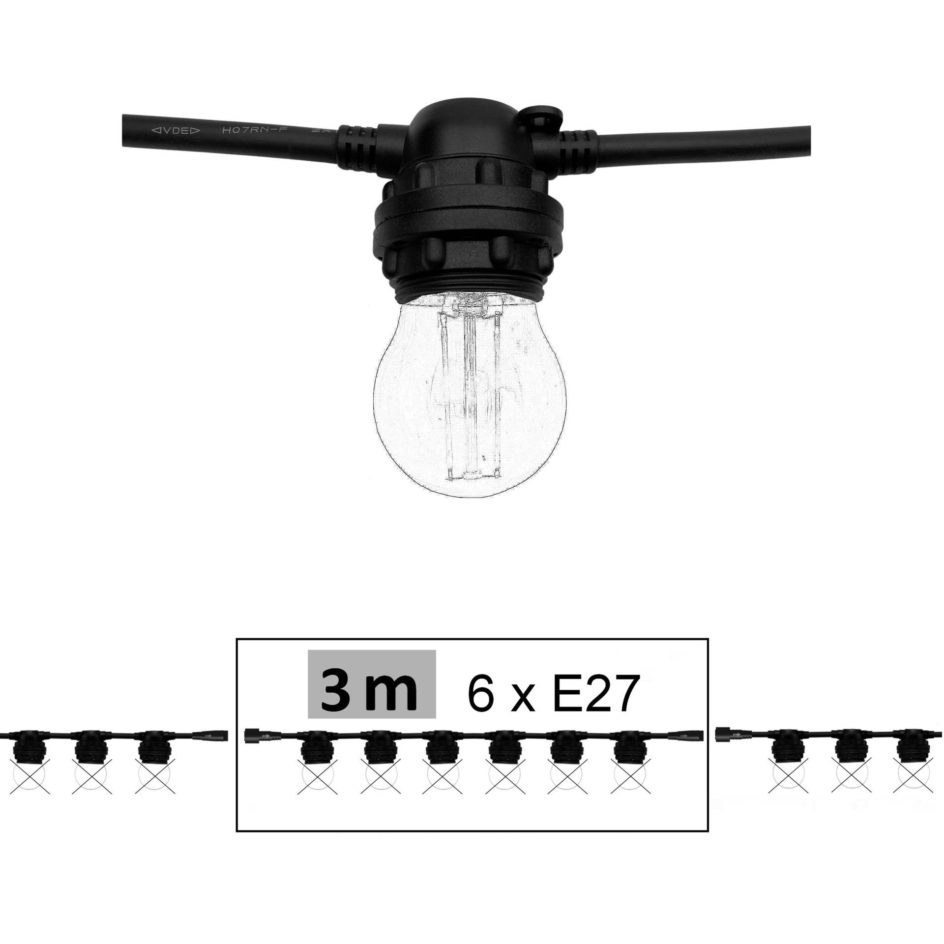 [8503-G46] 8503-G46 - Guirl. 3m 6xE27/ST64 Fil 2200K