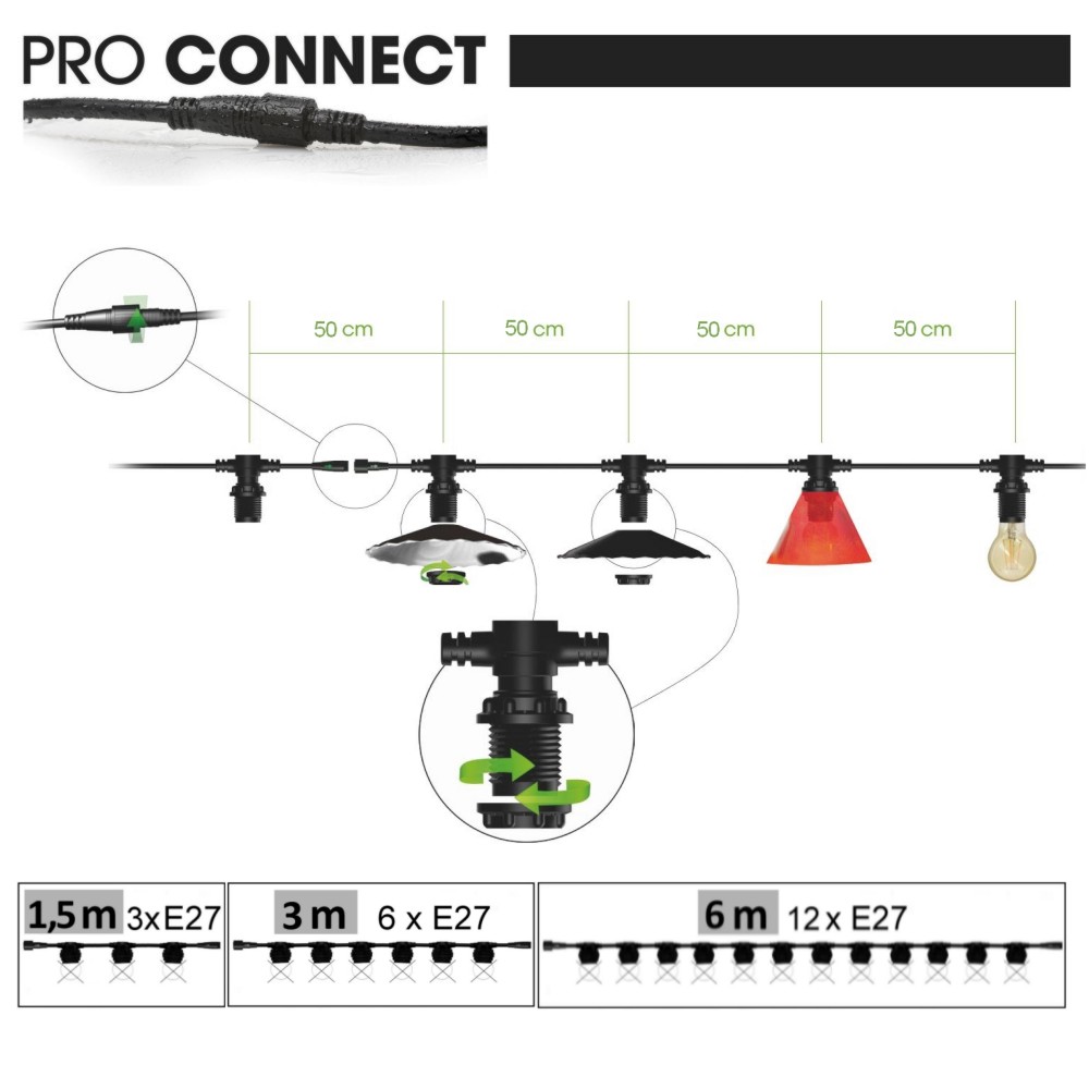 [G501] G501 - EXTENSION - Guirlande CLASSIC 0,5m 1xE27