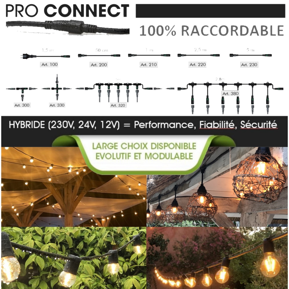 [G602] G602 - EXTENSION - Guirlande BISTRO 1,5m 2xE27