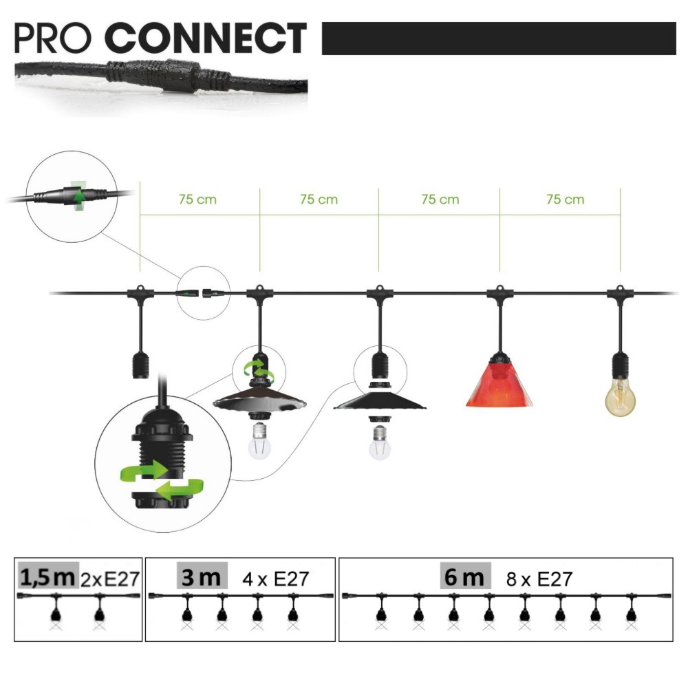 [G606] G606 - EXTENSION - Guirlande BISTRO 6m 8xE27