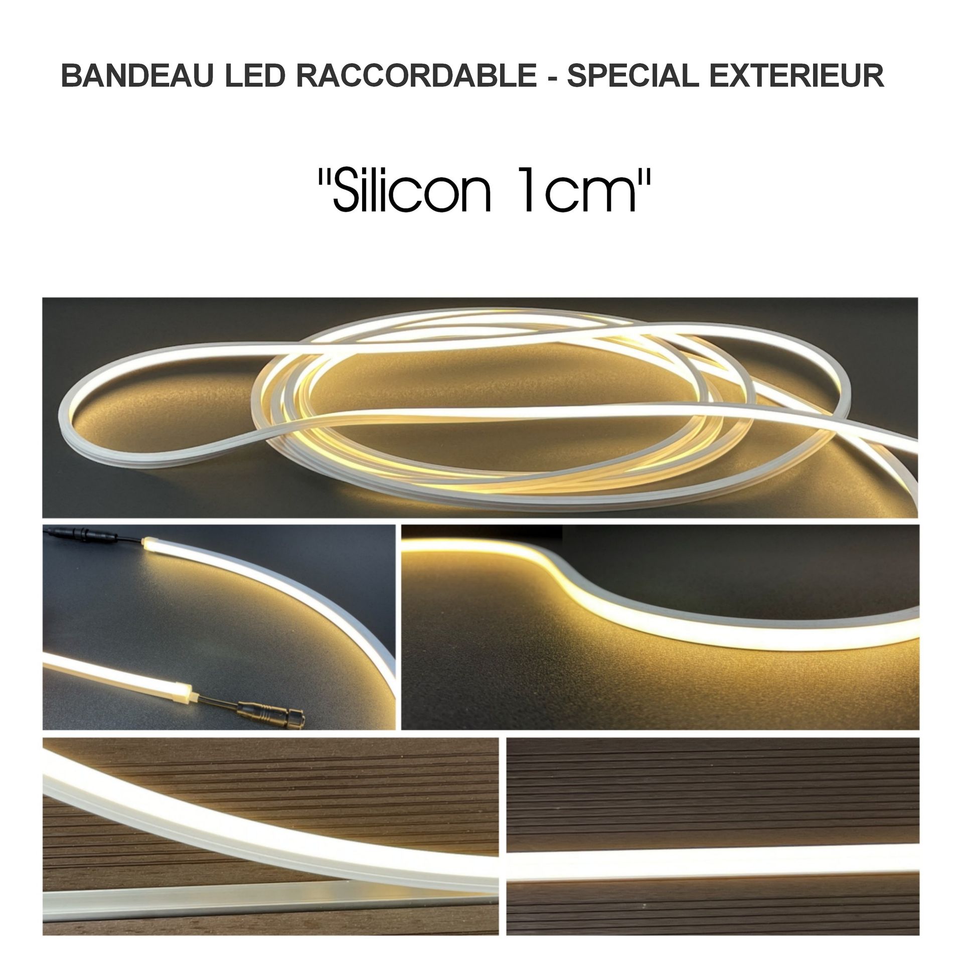 [1018] 1018 - Kit Escalier 8 Marches : 8 Bandeau Lumineux Silicone -1cm x 1,2 m + Accessoires