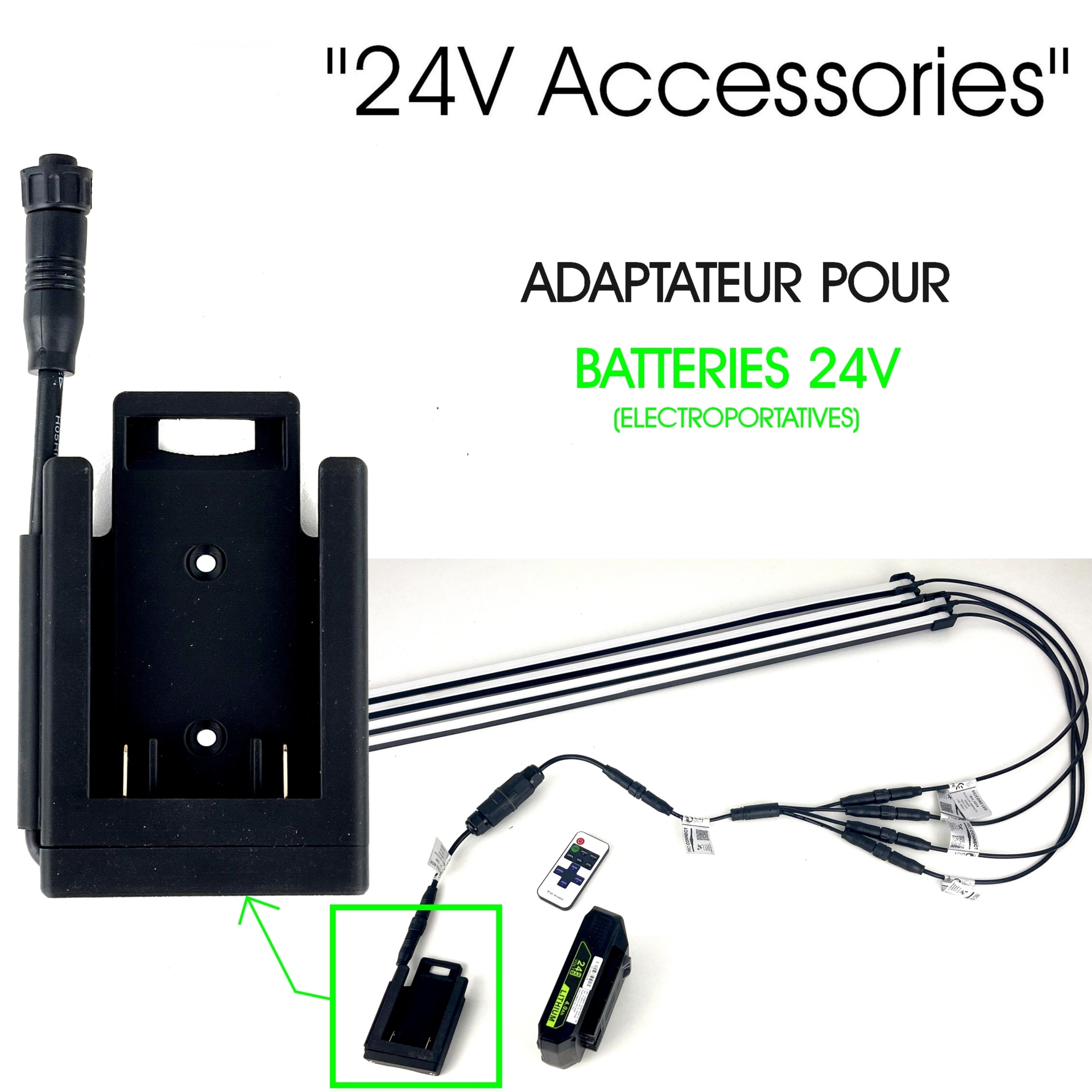[F500] F500 - Adaptateur pour Batteries 24 V type Electroportatif