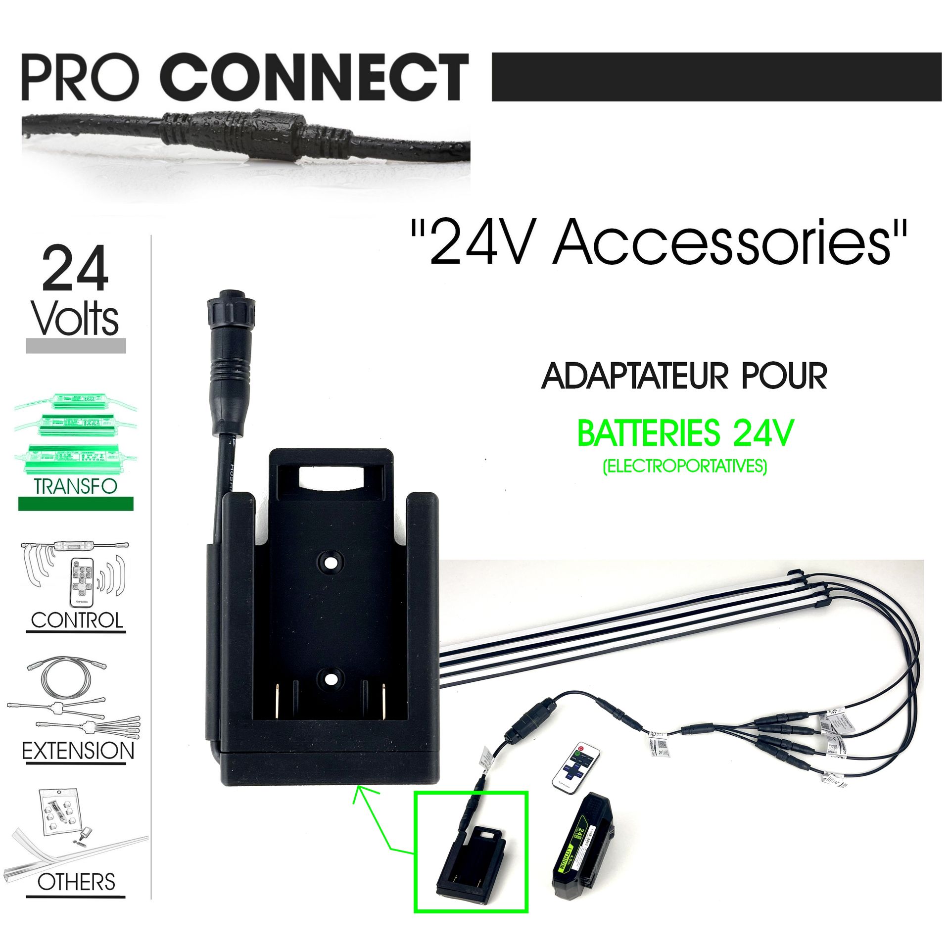 [F500] F500 - Adaptateur pour Batteries 24 V type Electroportatif