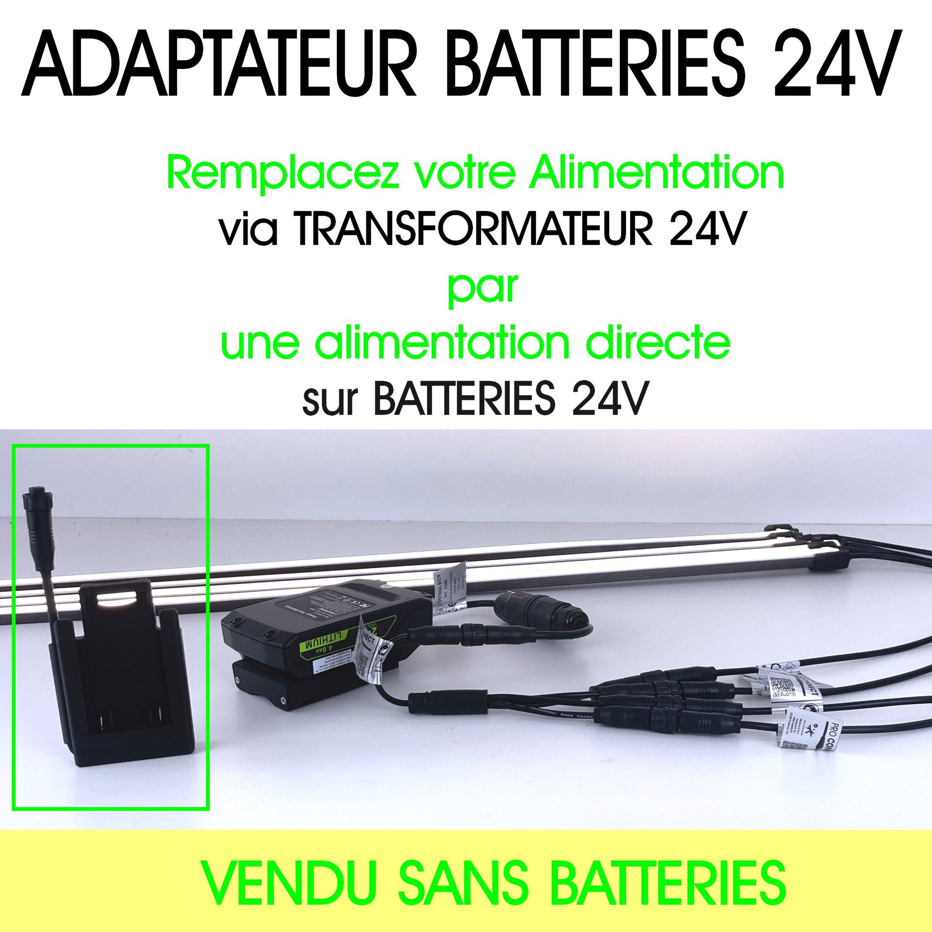 [F500] F500 - Adaptateur pour Batteries 24 V type Electroportatif