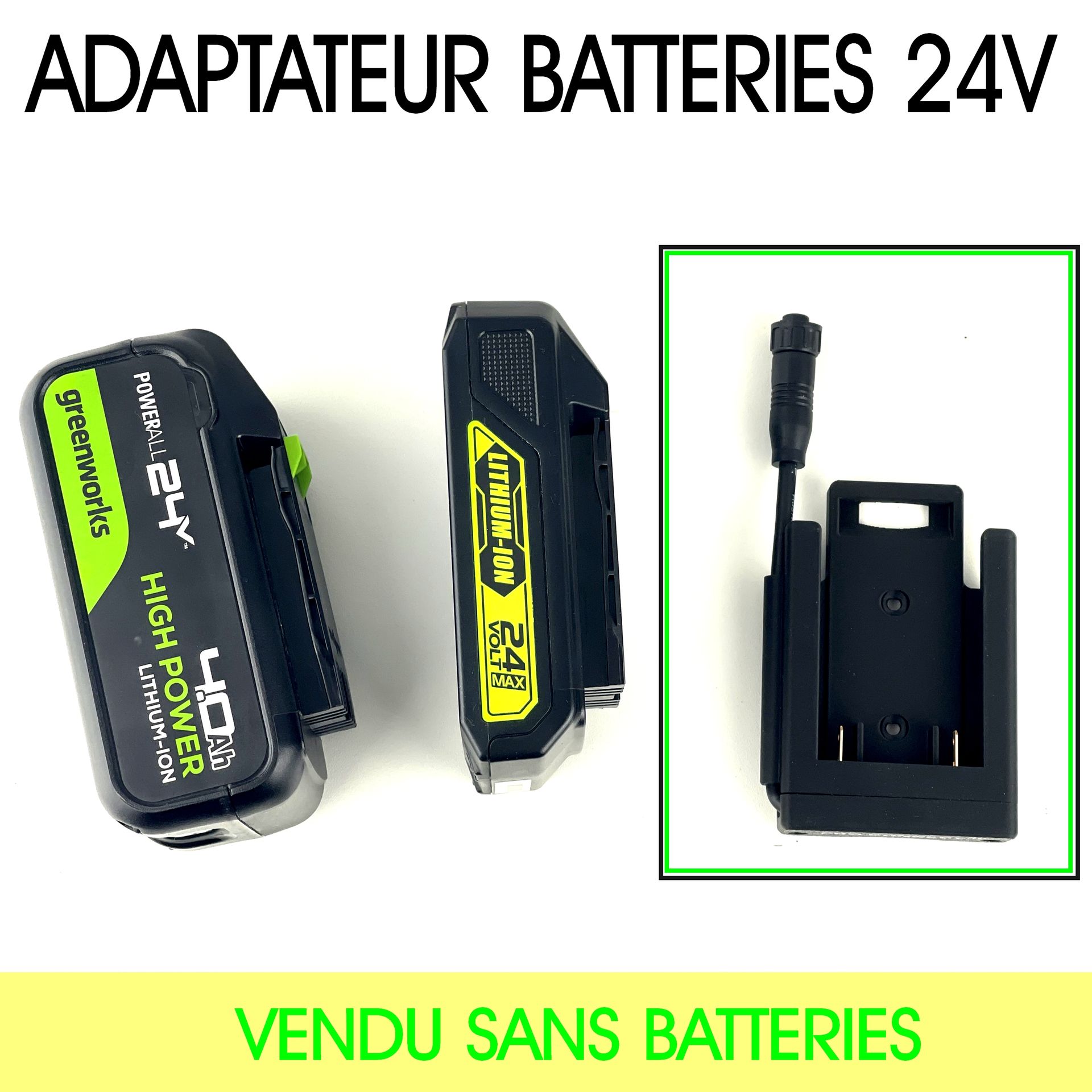 [F500] F500 - Adaptateur pour Batteries 24 V type Electroportatif