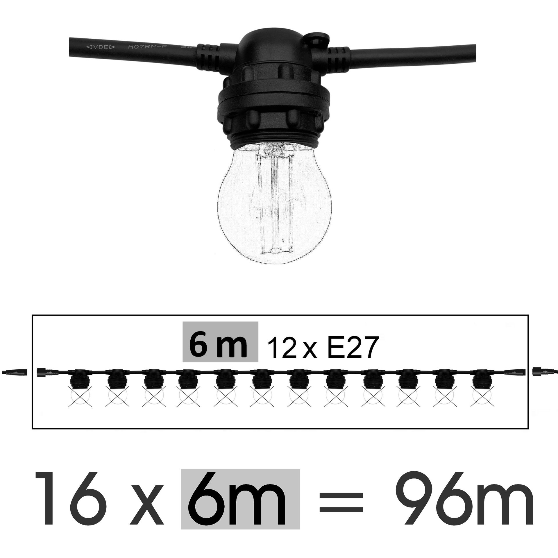 [85144-G11] 85144-G11 - Guirl. TEMPEST. 144m 288xE27/G45 Fil 1700K