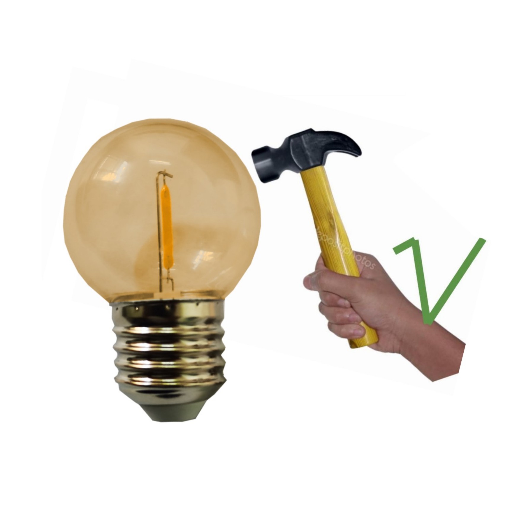 [G11x6] G11x6 - 6 Amp. Incassable E27/G55 Fil. LED 1W 1700K - Antic (Soit 2.95€/pc)