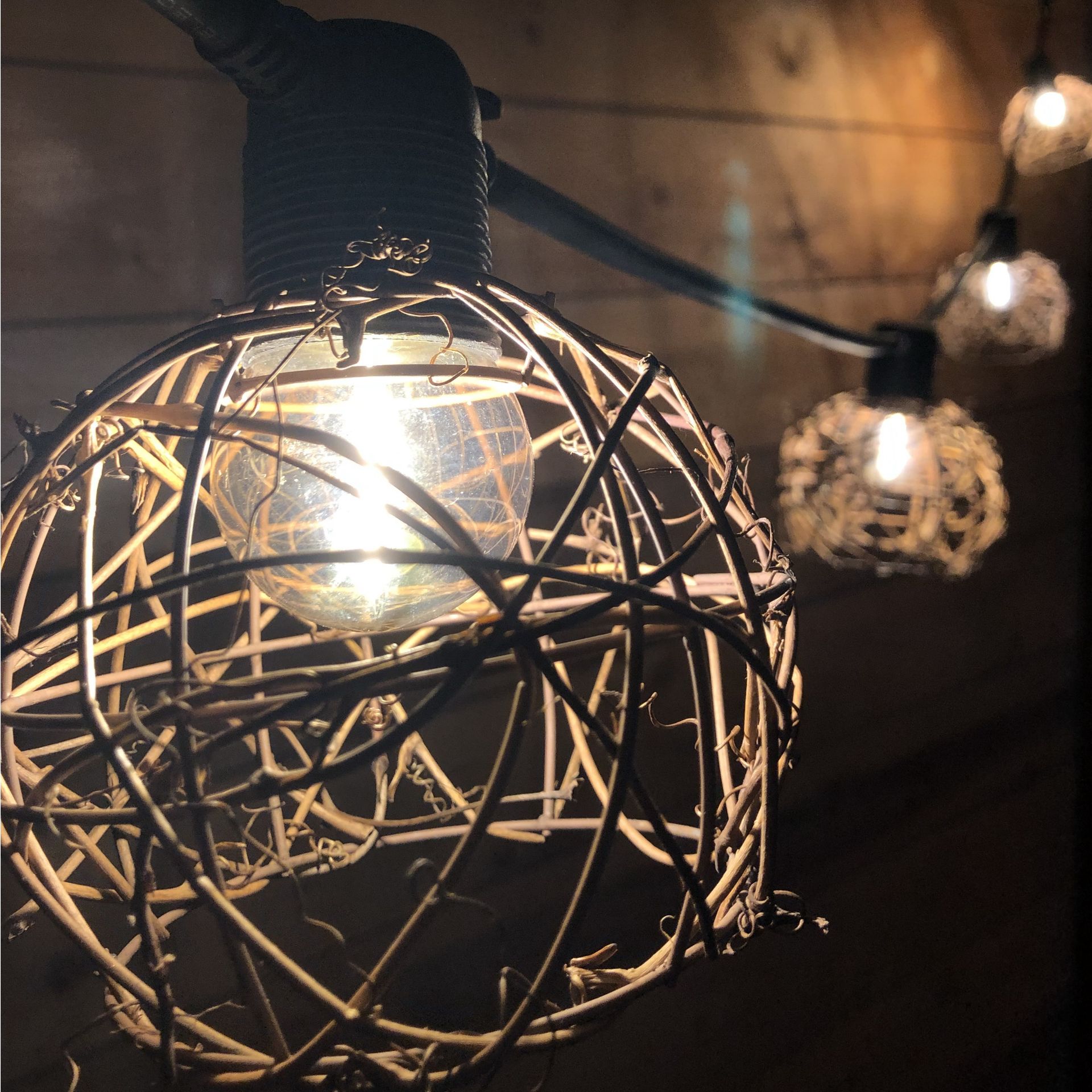 [8503-G33-60L] 8503-G33-60L - Guirl. ROTIN NATUREL 3m 6xE27/G45 Fil 1700K